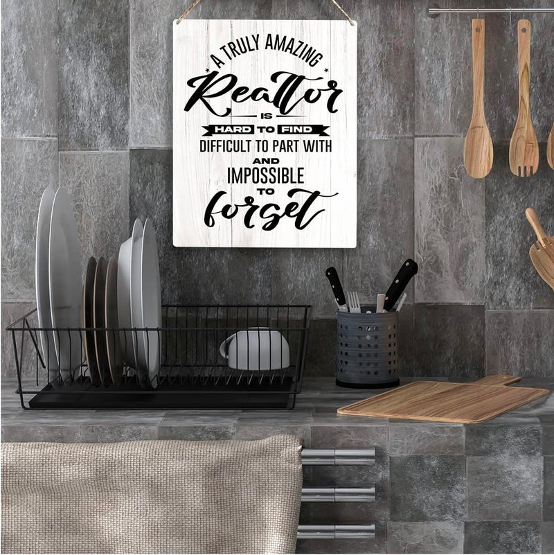 YCYD Realtor Gifts for Women Men A Truly Amazing Realtor Is Hard To Find Wooden Hanging Sign Leaving Appreciation Retirement Gifts for Boss Manager Coworkers Friends 8 x 10 Inches - Image 4